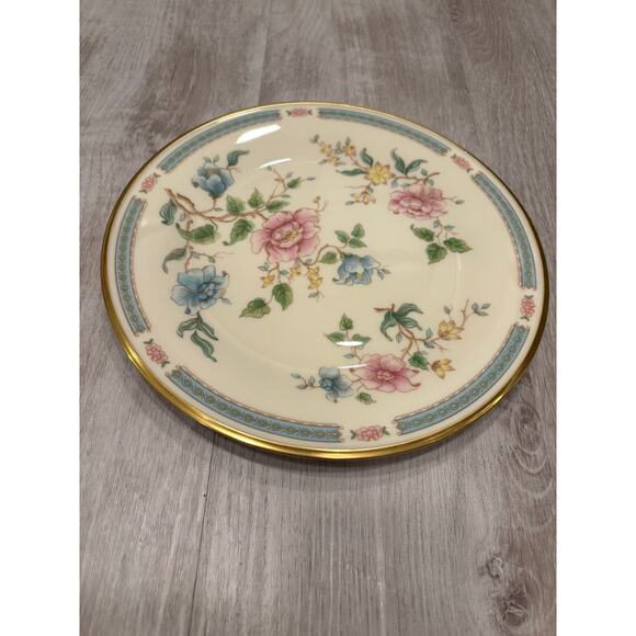 VINTAGE Lenox Morning Blossom Dinner Plate 10 3/4" Flowers and Gold Trim Inlay - Picture 3 of 7